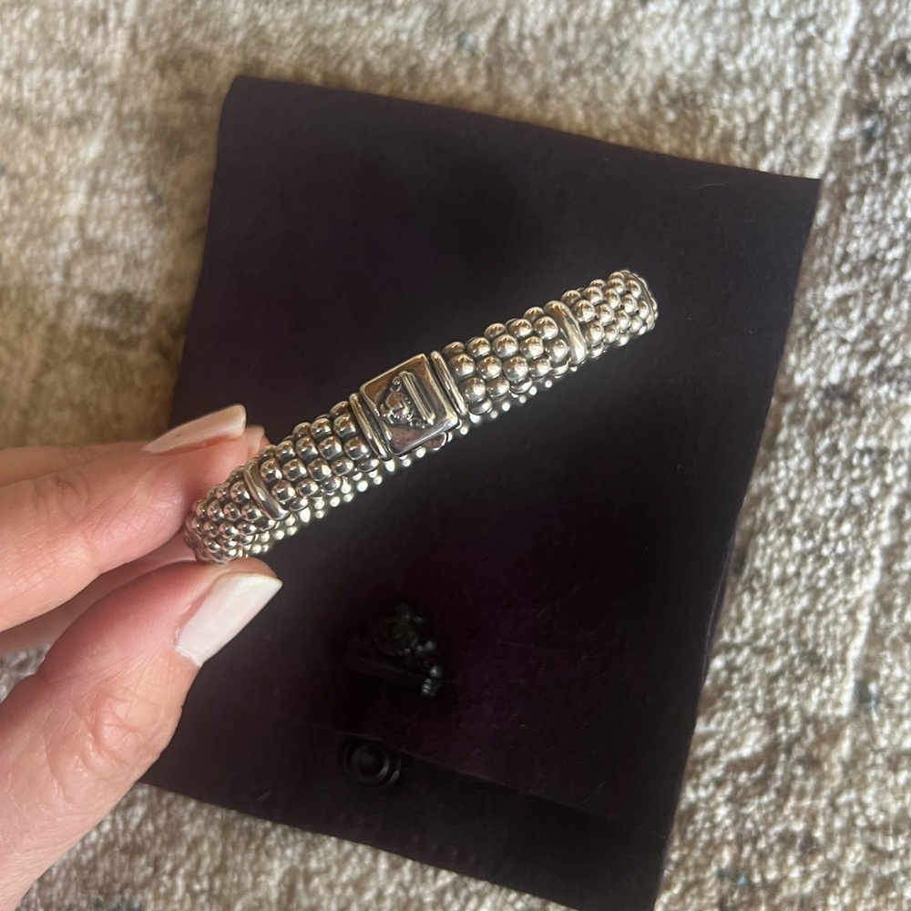 Lagos Silver Station Caviar Bracelet (9MM)